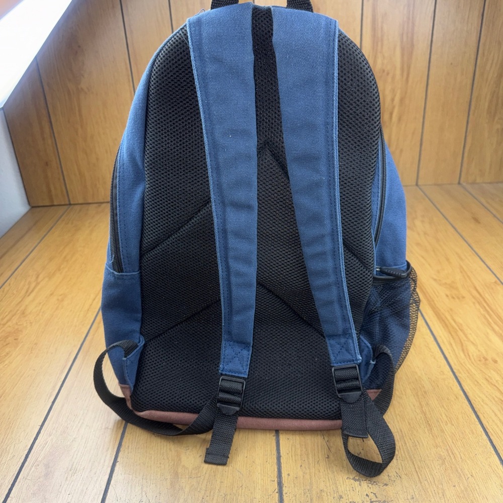 Disney Cast Member Teamwork Makes The Dream Work Canvas Backpack Blue Brown - Picture 7 of 13